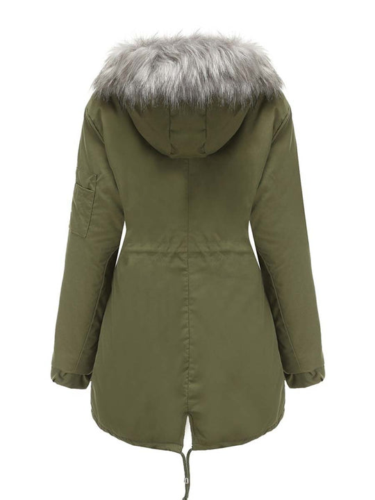 Women's Vintage Lined Hooded Parka Cotton Coat