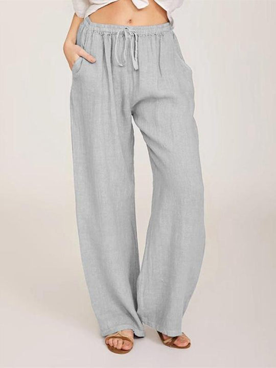 Loose Cotton and Linen Casual Trousers