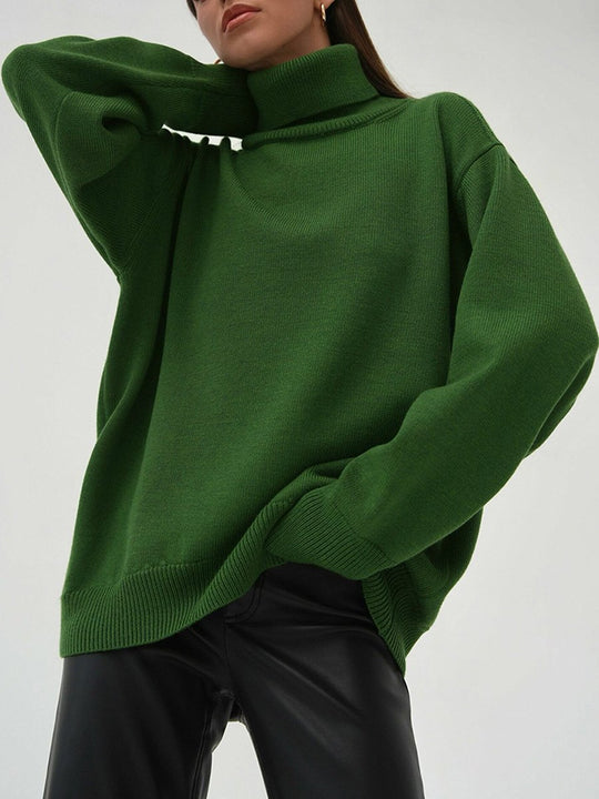 Turtleneck Loose Classic Versatile Solid Color Pullover Sweater