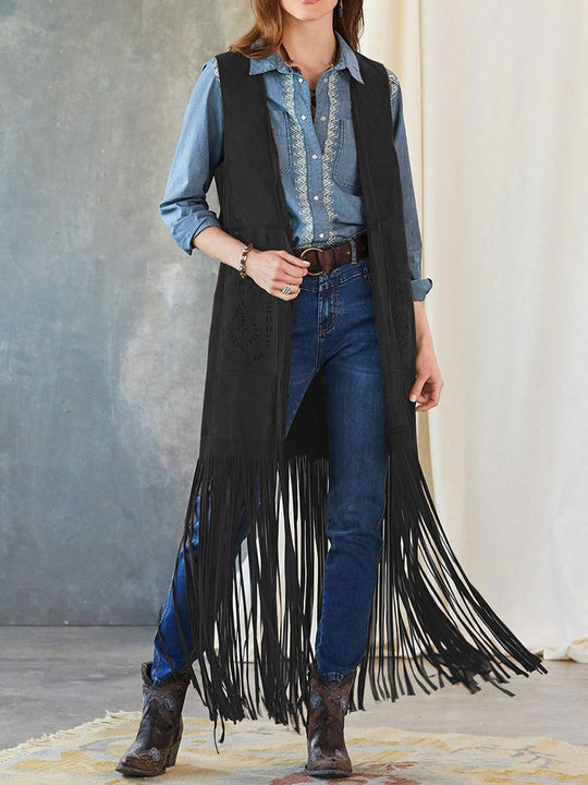 Fashionable Tassel Slim Sleeveless Vest