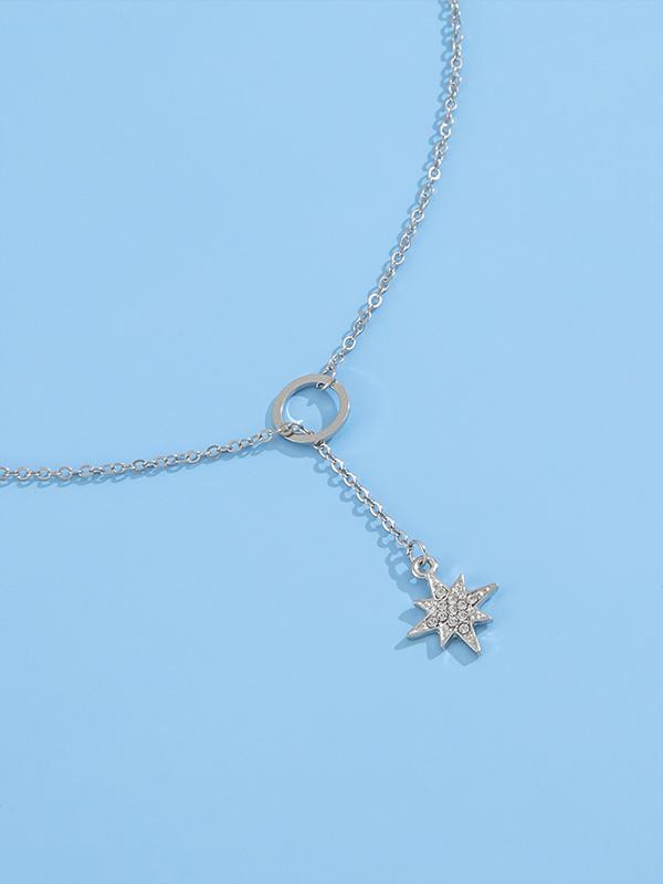 Elegant and Simple Design Eight-pointed Star Necklace