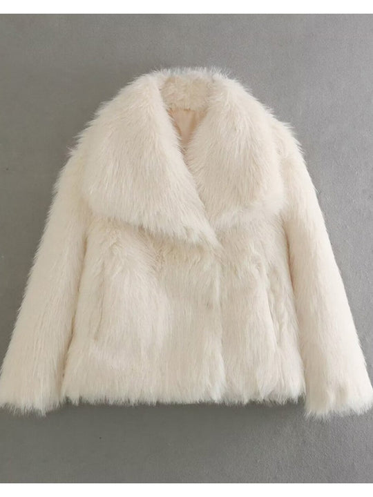 Fashion Lapel Fox Fur Coat