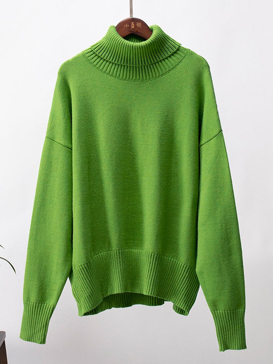 Turtleneck Loose Classic Versatile Solid Color Pullover Sweater