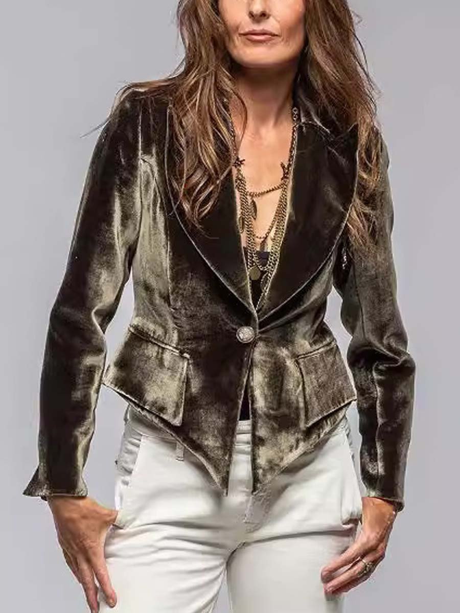 Women's Vintage Velvet Casual Blazer