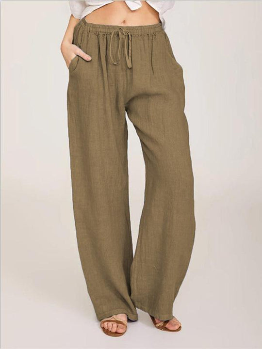 Loose Cotton and Linen Casual Trousers