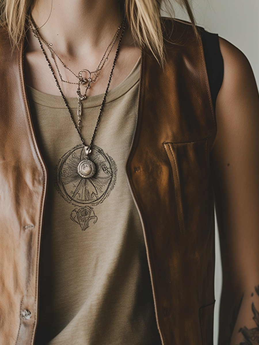 Casual Vintage Button Leather Vest