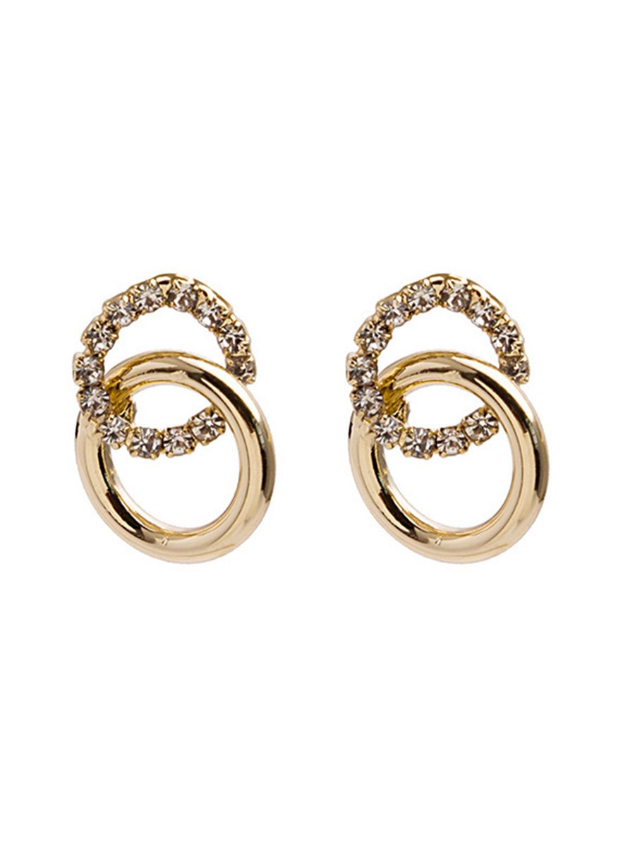 Delicate Rhinestone Hoop Earrings