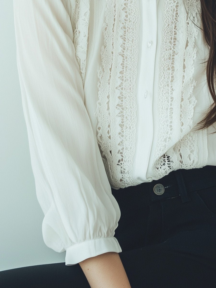 Timeless Lace Button-Up Grace Meets Sophistication Blouse