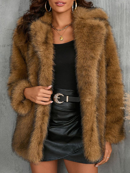 Fashionable Toka Fur Collar Fur Coat