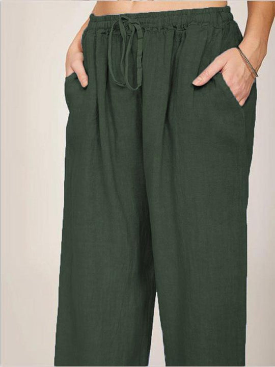 Loose Cotton and Linen Casual Trousers