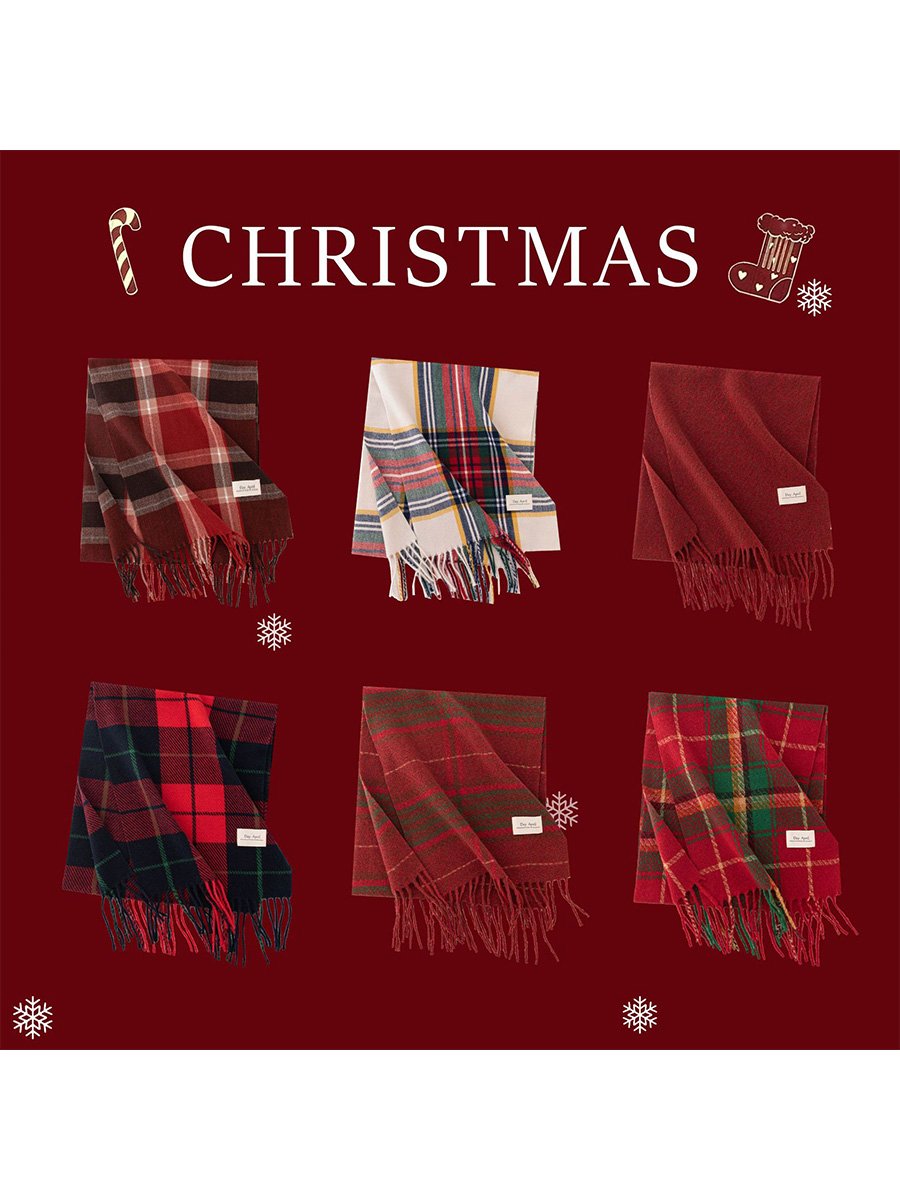 Christmas Red Plaid Scarf