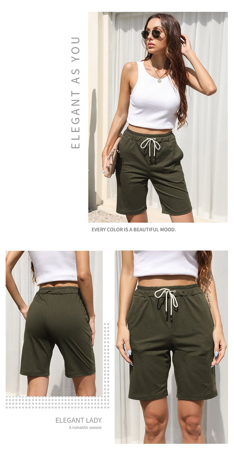 Elastic Drawstring Cropped Shorts 96816565YM