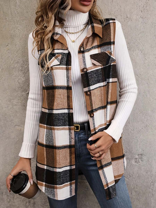 Women's Vintage Plaid Waistcoat