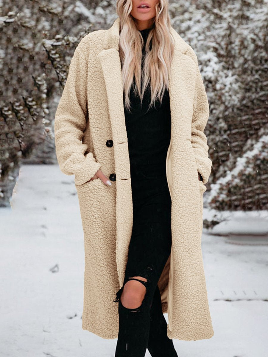 Women Thickened Warm Teddy Girl Long Coat