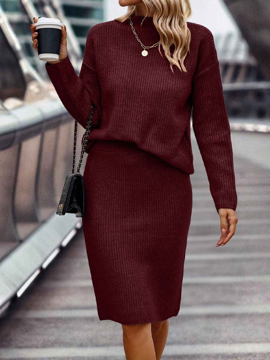 Women's Long Sleeve Half Turtleneck Knitted Bodycon