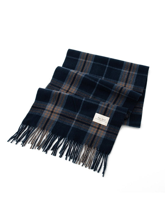 Christmas Plaid Warm Cashmere Tassel Scarf