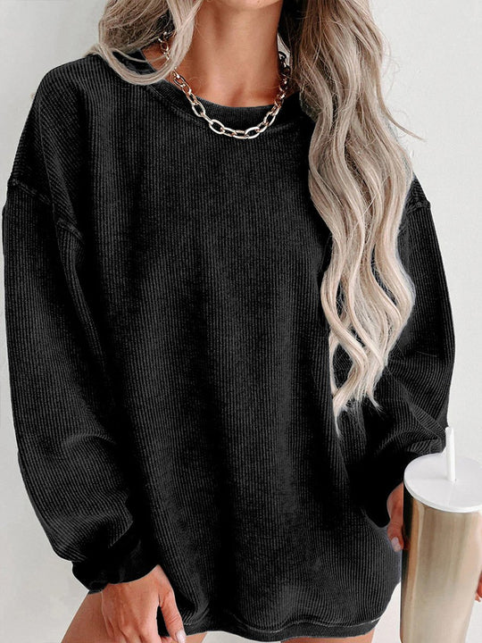 Casual and Comfortable Loose Round Neck Long Sleeve Sweatshirt