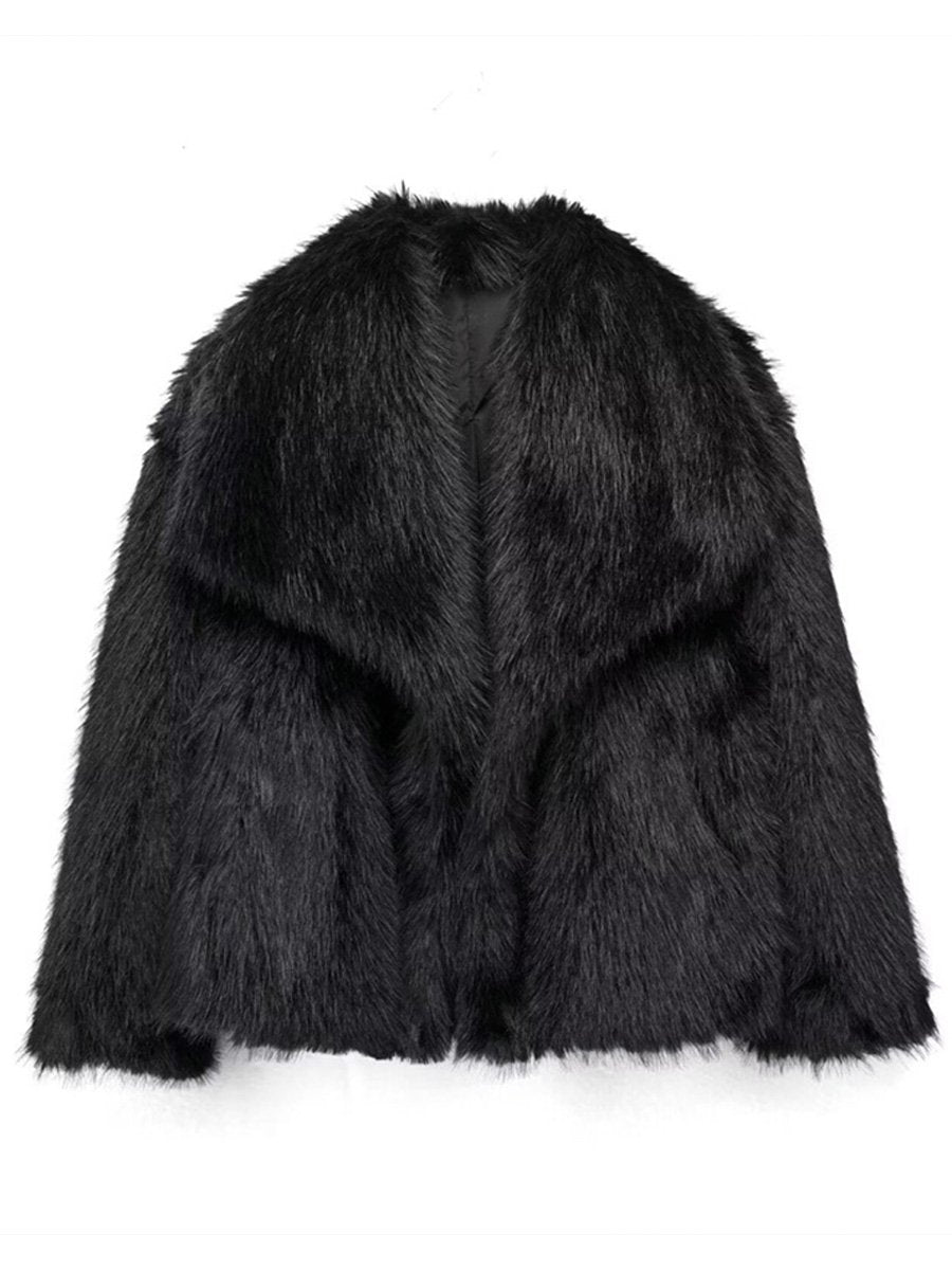 Fashion Lapel Fox Fur Coat