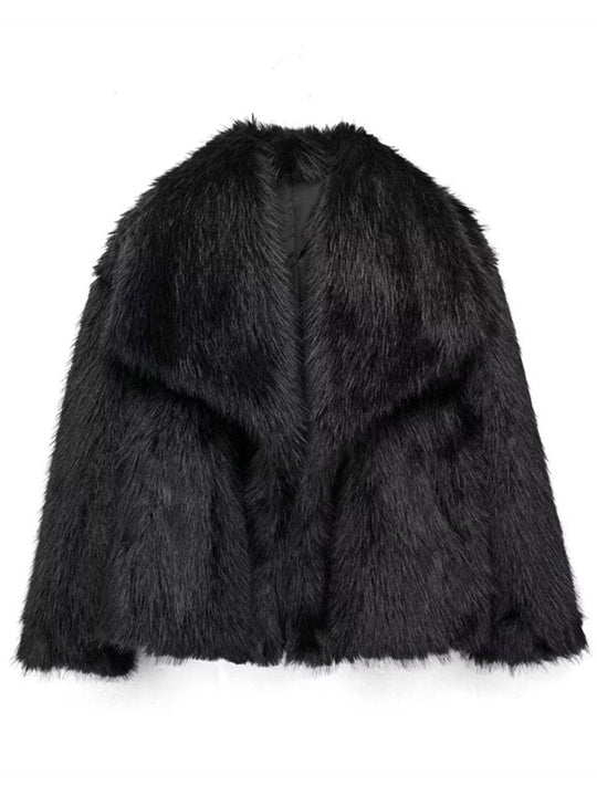 Fashion Lapel Fox Fur Coat