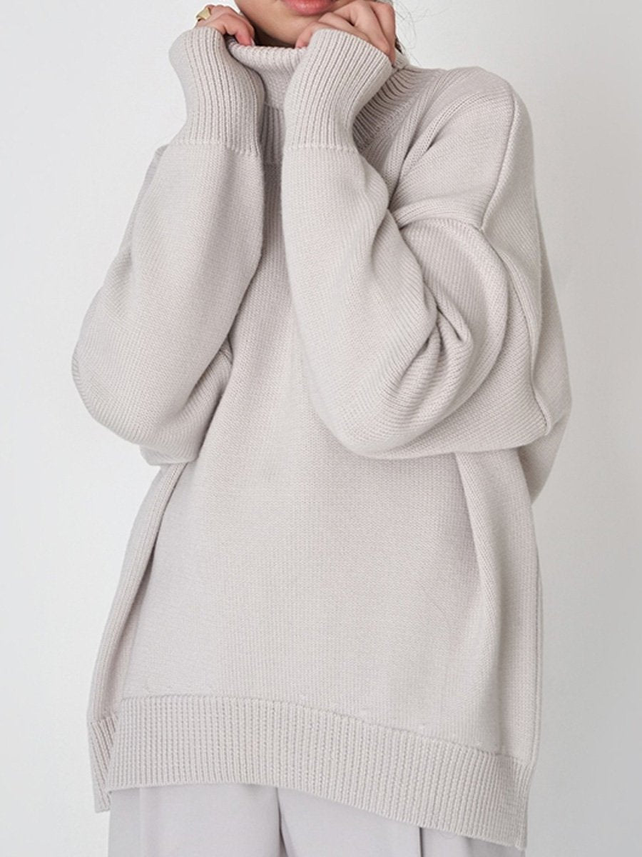 Turtleneck Loose Classic Versatile Solid Color Pullover Sweater