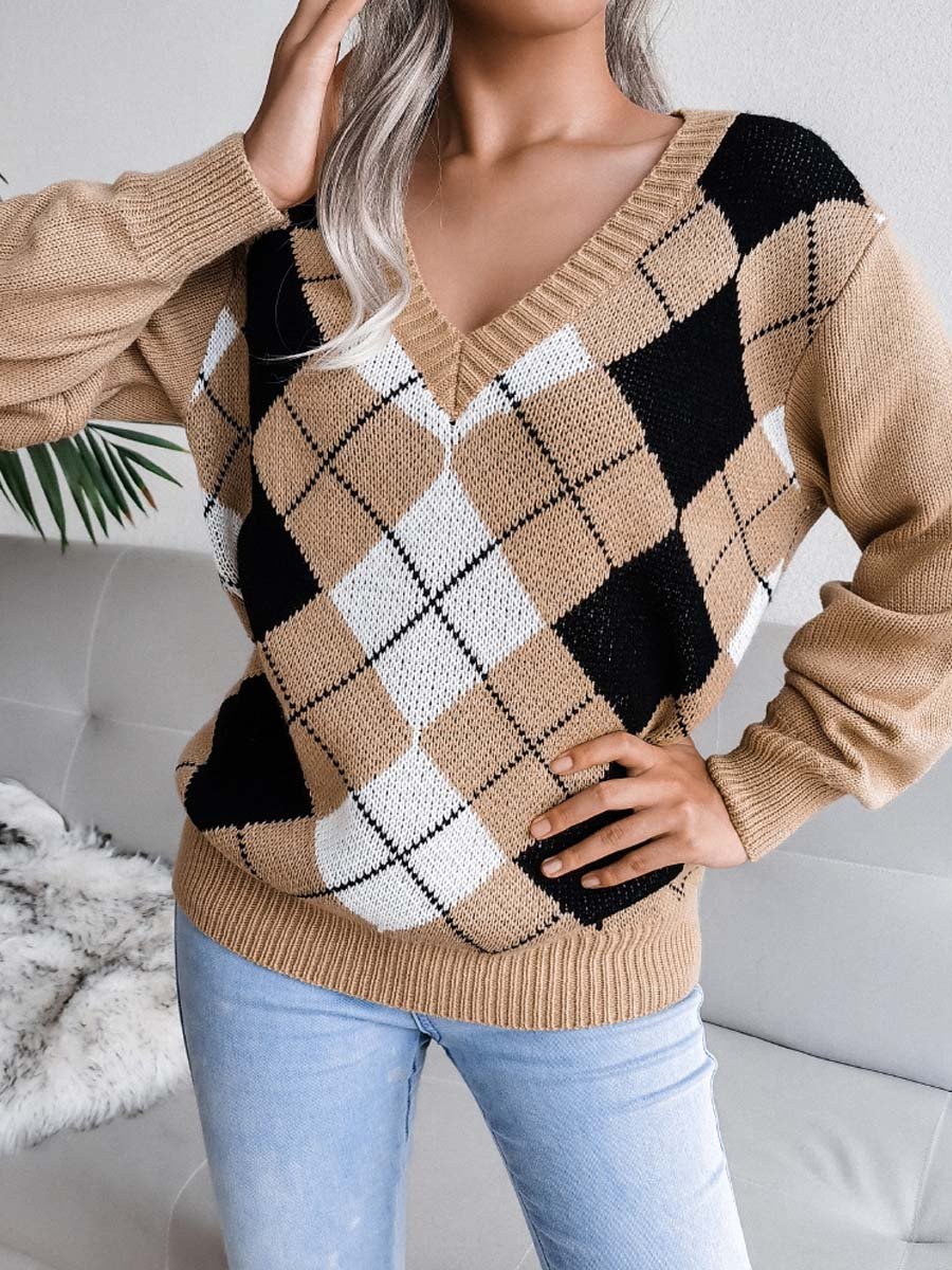 Classic Diamond Casual Sweater