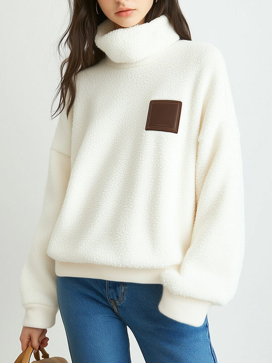 Women's Casual Sherpa Turtleneck Sweatshirt