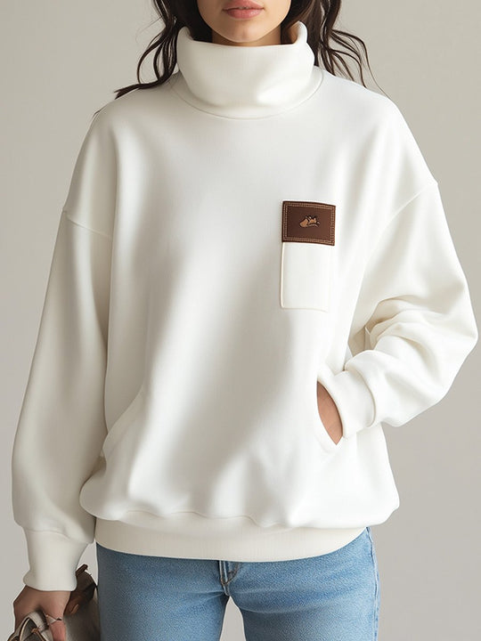 Women's Fashion Sweater Fabric Turtleneck Sweatshirt