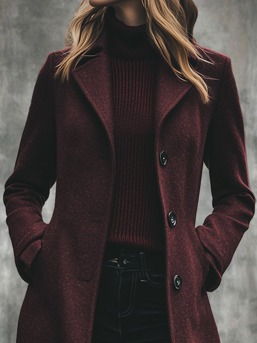 Casual Retro Loose Woolen Long Coat