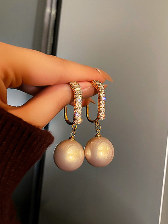 925 Silver Needle Simple Fashion Pearl Earrings