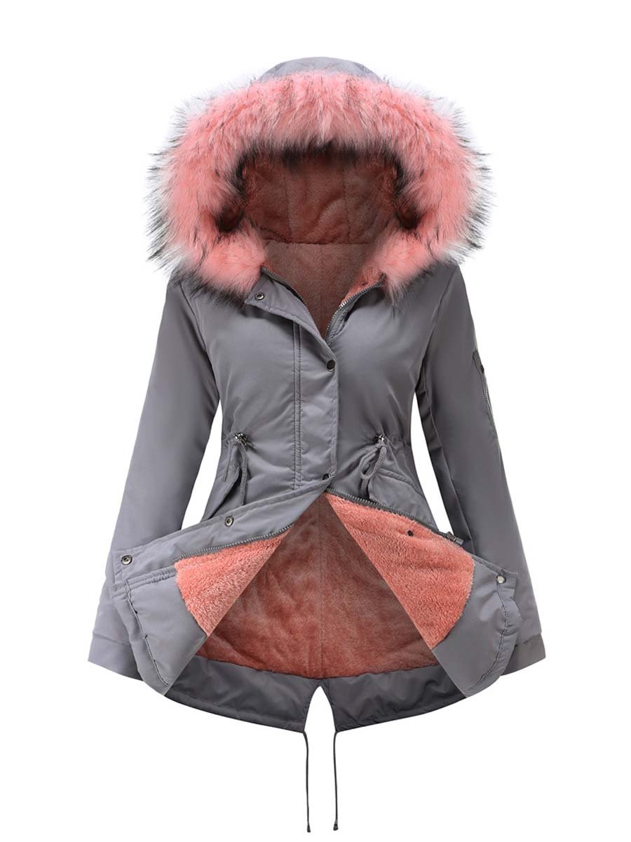 Women's Vintage Lined Hooded Parka Cotton Coat