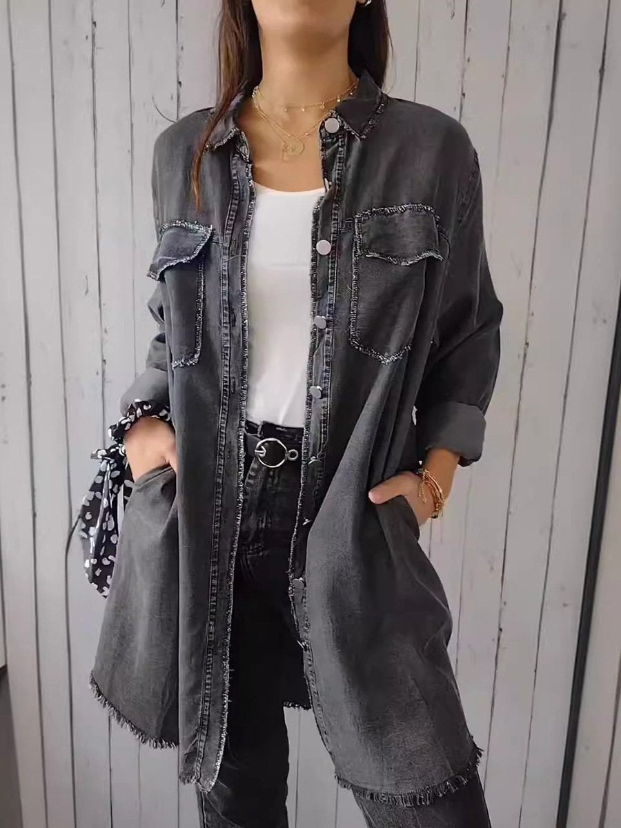 Fashion Loose Lapel Denim Jacket