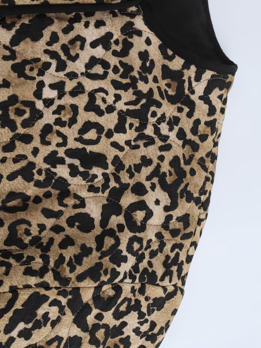 Fashionable Leopard Print Cotton Jacket