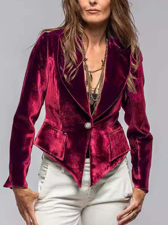 Women's Vintage Velvet Casual Blazer