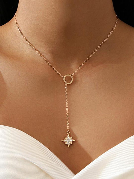 Elegant and Simple Design Eight-pointed Star Necklace