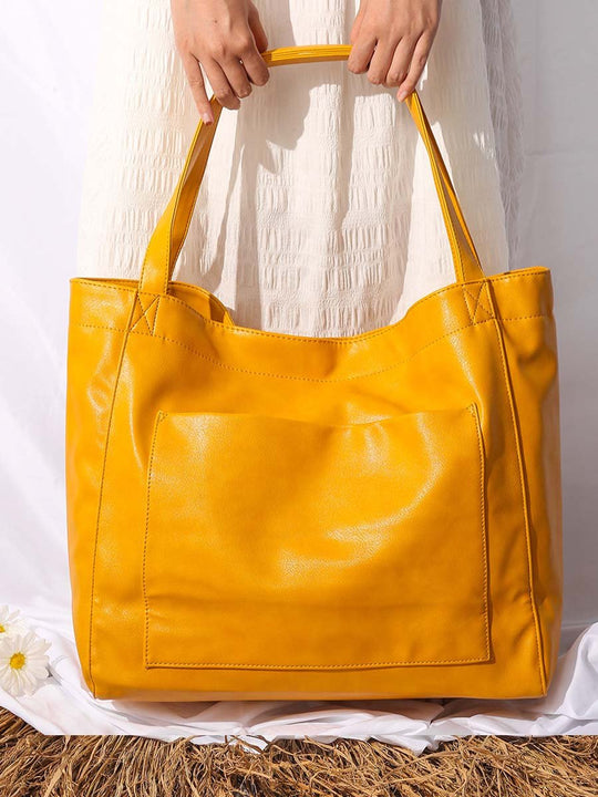 Vintage Waxed Leather Large Capacity Tote Bag