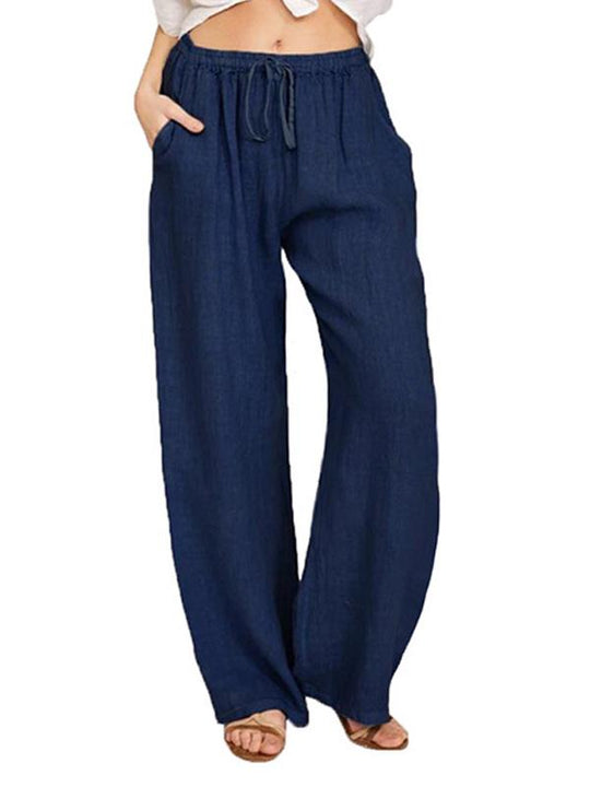 Loose Cotton and Linen Casual Trousers