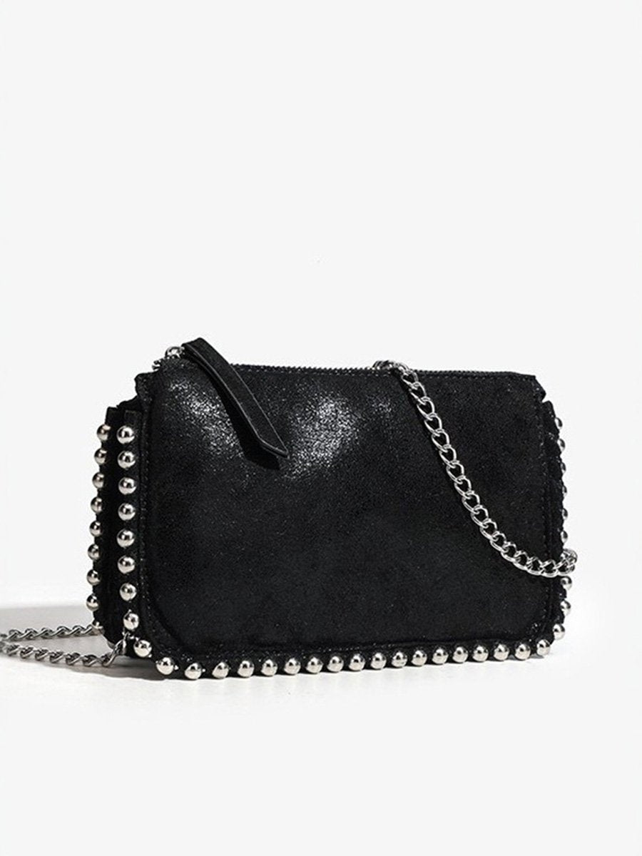 Fashionable Rivet Versatile Small Square Bag