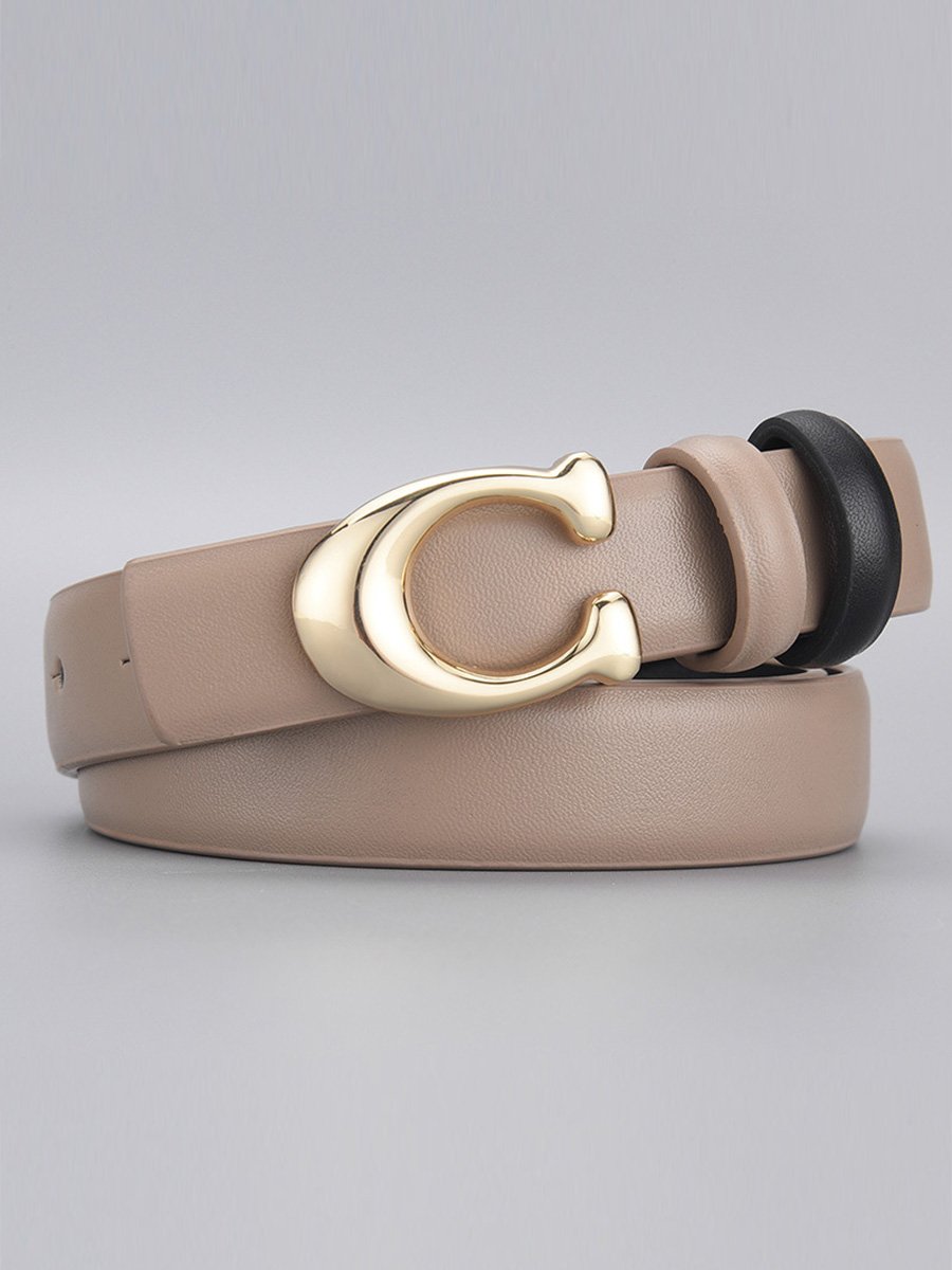 C Buckle Smooth Buckle Women's Belt