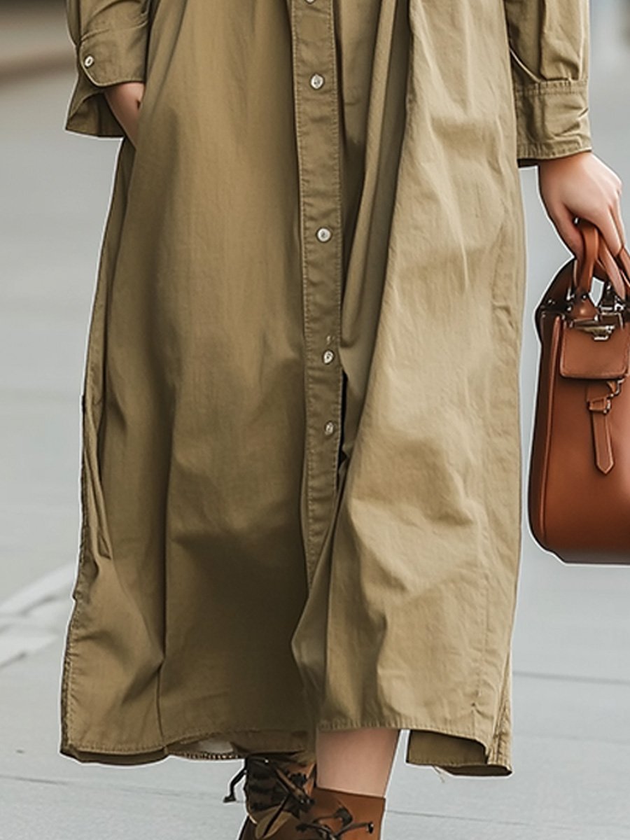 Utility-Inspired Belted for Versatile Style Shirt Dress