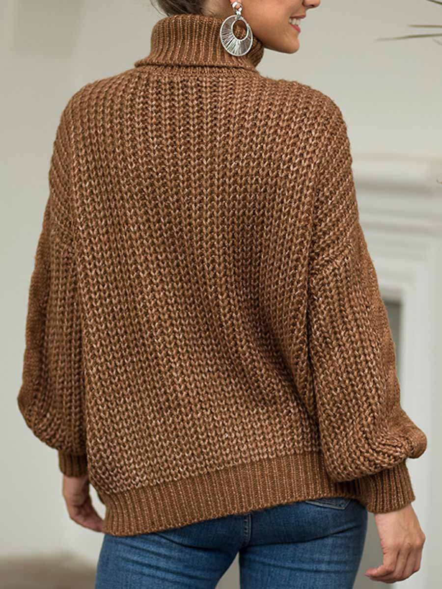 Thick Twist Turtleneck Knitted Sweater