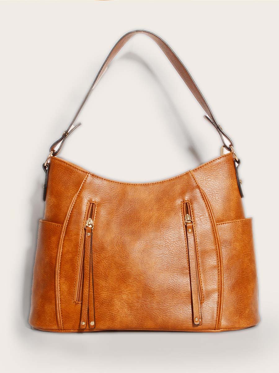 Vintage Double Zip Tassel Tote Bag