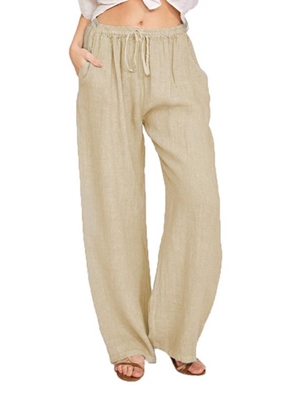 Loose Cotton and Linen Casual Trousers