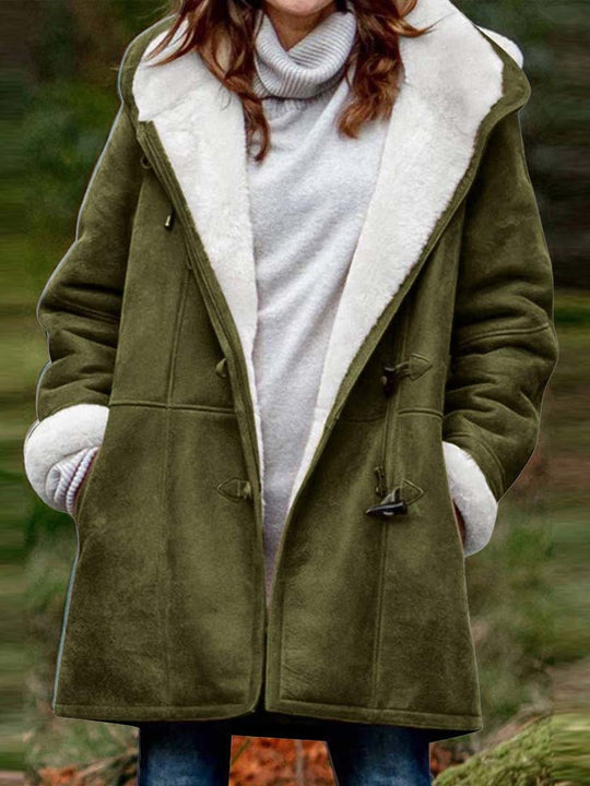 Women's Fleece Collar Pocket Coat