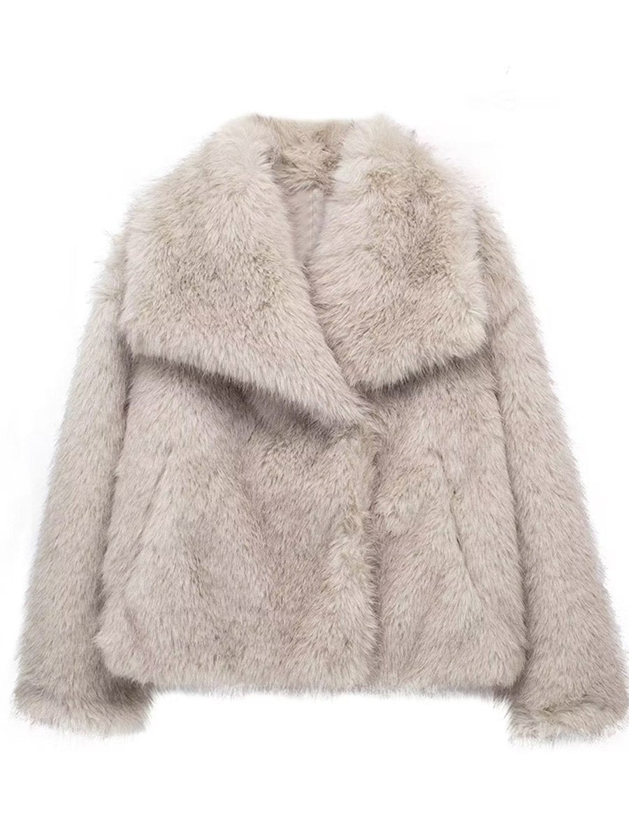 Fashion Lapel Fox Fur Coat