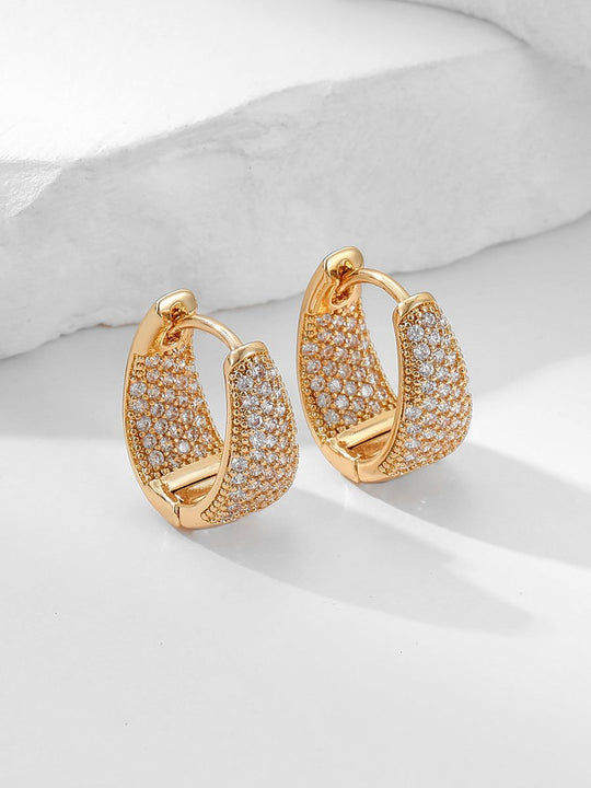 Zircon Ear Buckle Earrings