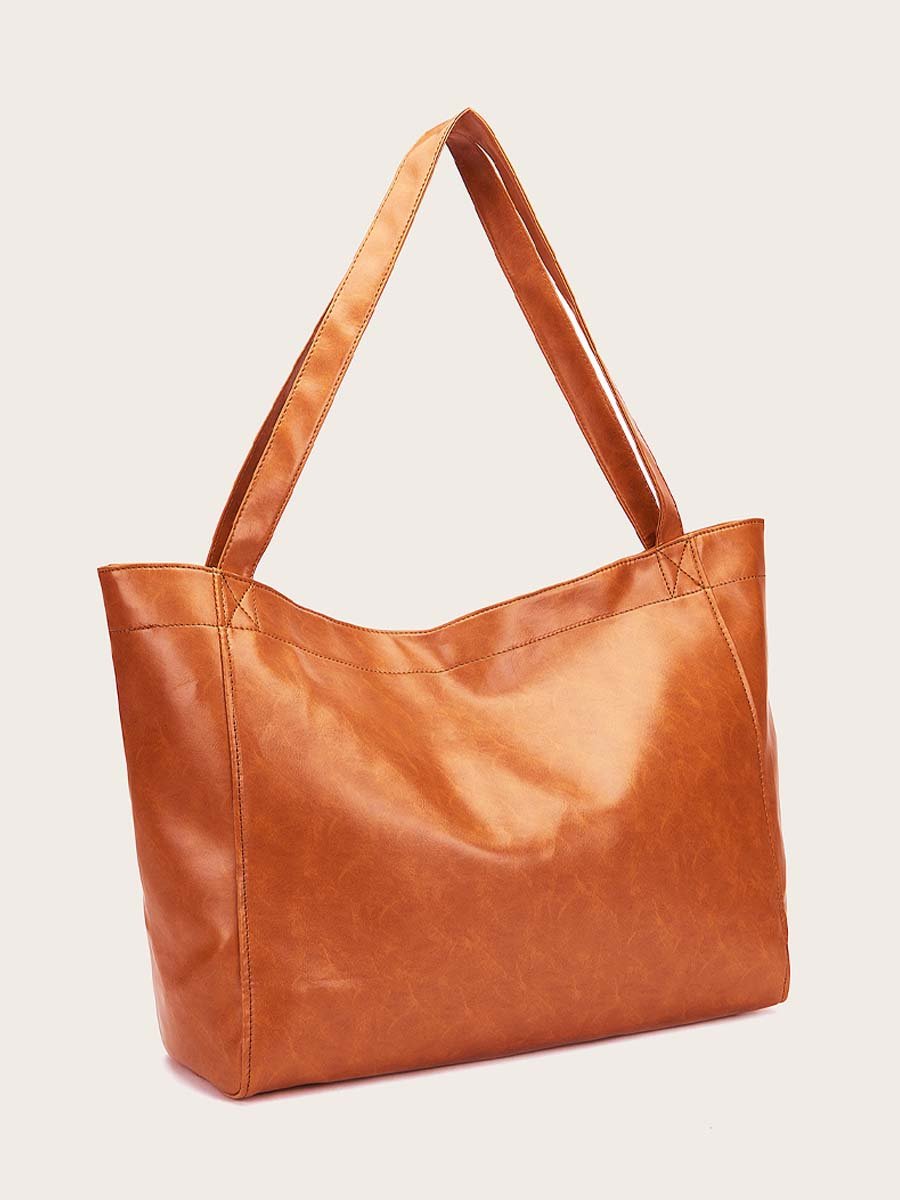 Vintage Waxed Leather Large Capacity Tote Bag