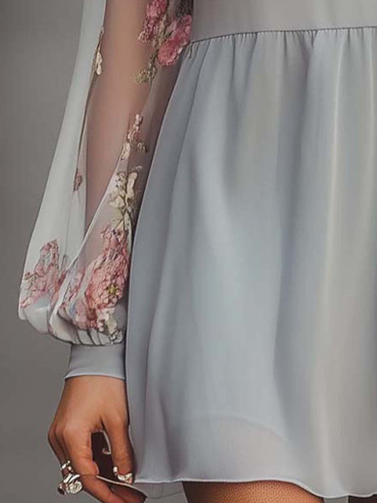 Sheer Overlay Midi Dress