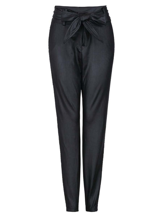 Women's Casual Leather Pants With Belt