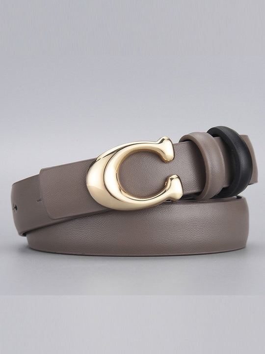 C Buckle Smooth Buckle Women's Belt