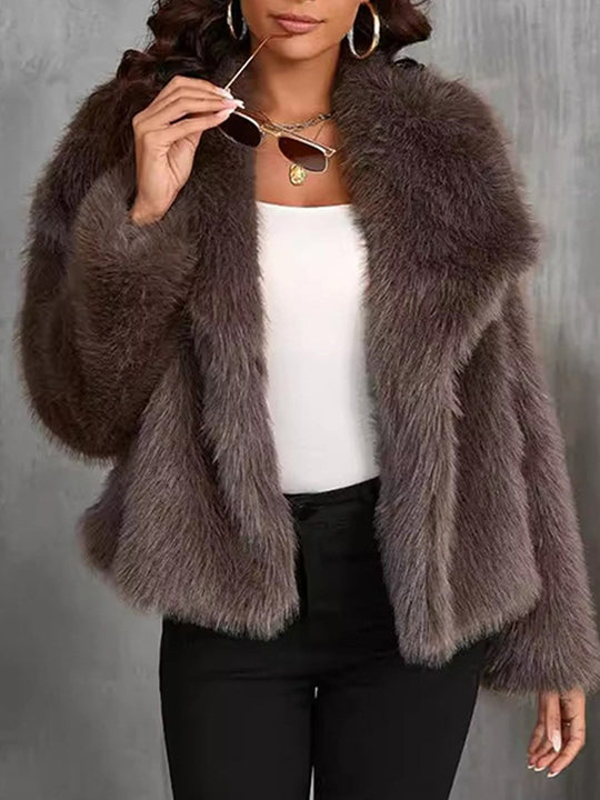 Fashion Lapel Fox Fur Coat